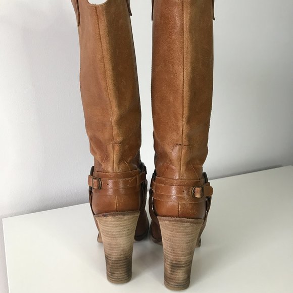 BCBG Maxazria Rusty Tan Leather High Heel Boots - Picture 4 of 9